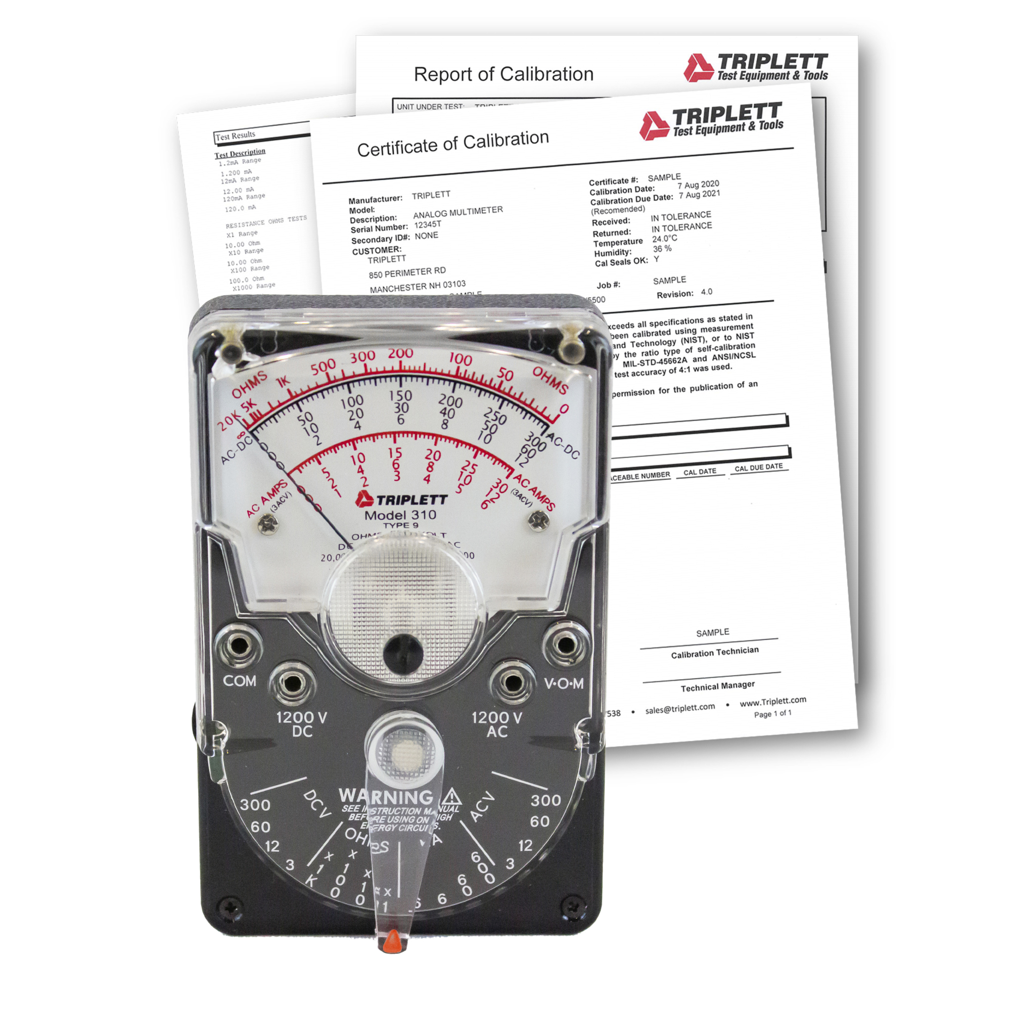 Triplett 3018-NIST 3018 Analog Multimeter with Certificate of Traceability to N.I.S.T.
